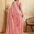 Delightful pink frendy chiffon sequins embroidered with wal-moti work indian designer party wear saree