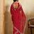 Fetching red georgette silk multi sequins embroidered indian ceremonial saree