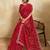 Fetching red georgette silk multi sequins embroidered indian ceremonial saree