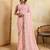 Glamourous pink georgette silk multi sequins embroidered indain festival saree