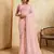 Glamourous pink georgette silk multi sequins embroidered indain festival saree