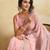 Glamourous pink georgette silk multi sequins embroidered indain festival saree