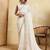 Glamorous white georgette silk multi sequins embroidered indaindesigner bollywood saree