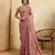Graceful pink frendy chiffon multi sequins embroidered indina wedding saree