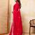 Comely red frendy satin multi sequins embroidered indian designer party wear saree