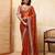 Attractive orange rangoli silk sequins embroidered indian ceremonial saree