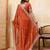Attractive orange rangoli silk sequins embroidered indian ceremonial saree