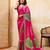 Seductive pink georgette sequins embroidered indian designer party wear saree