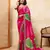 Seductive pink georgette sequins embroidered indian designer party wear saree