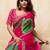 Seductive pink georgette sequins embroidered indian designer party wear saree