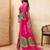 Seductive pink georgette sequins embroidered indian designer party wear saree