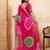 Seductive pink georgette sequins embroidered indian designer party wear saree