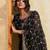 Ravishing black georgette sequins embroidered indian designer traditional sare