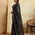 Ravishing black georgette sequins embroidered indian designer traditional sare