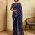 Irresistible blue georgette sequins embroidered indian ceremonial saree