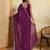 Spellbinding wine georgette sequins embroidered indain festival saree