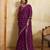 Spellbinding wine georgette sequins embroidered indain festival saree