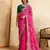 Entrancing pink georgette sequins embroidered indaindesigner bollywood saree