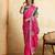 Entrancing pink georgette sequins embroidered indaindesigner bollywood saree