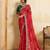 Enthralling red georgette sequins embroidered indina wedding saree