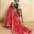 Enthralling red georgette sequins embroidered indina wedding saree