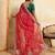 Enthralling red georgette sequins embroidered indina wedding saree
