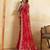 Enthralling red georgette sequins embroidered indina wedding saree