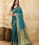 Morpeach Jacquard Silk Woven Rich Pallu Saree With Unstitch Blouse Piece