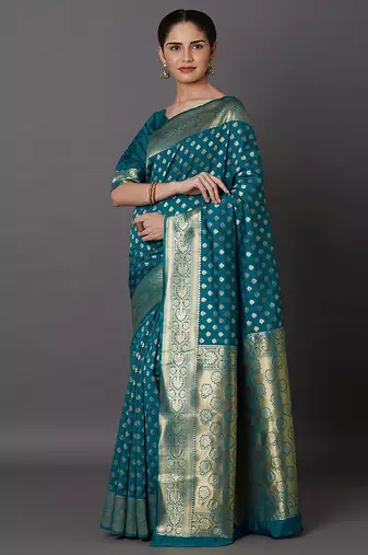Morpeach Jacquard Silk Woven Rich Pallu Saree With Unstitch Blouse Piece