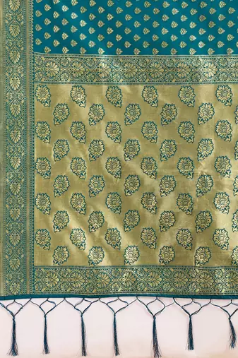 Morpeach Jacquard Silk Woven Rich Pallu Saree With Unstitch Blouse Piece