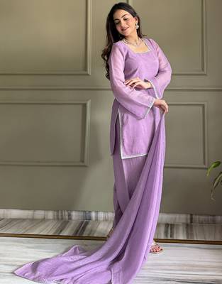 Lovable Lavender Swarovski Work Silk Festive Wear Salwar Suit 6