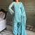 Stunning Sky Blue Lace Work Silk Wedding Wear Salwar Suit
