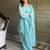 Stunning Sky Blue Lace Work Silk Wedding Wear Salwar Suit
