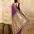 Purple Jacquard Silk Woven Rich Pallu Saree With Unstitch Blouse Piece