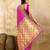 Pink Jacquard Silk Woven Rich Pallu Saree With Unstitch Blouse Piece
