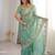 sea green woven embroidered silk saree
