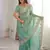 sea green woven embroidered silk saree