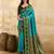 Green Blue Jacquard Silk Woven Zari Work Rich Pallu Traditional Saree With Unstitch Blose Piece