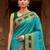 Green Blue Jacquard Silk Woven Zari Work Rich Pallu Traditional Saree With Unstitch Blose Piece