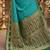 Green Blue Jacquard Silk Woven Zari Work Rich Pallu Traditional Saree With Unstitch Blose Piece