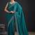Teal color two tone silk designer wedding saree for women