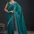 Teal color two tone silk designer wedding saree for women