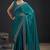 Teal color two tone silk designer wedding saree for women