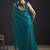 Teal color two tone silk designer wedding saree for women