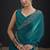 Teal color two tone silk designer wedding saree for women