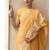 Yellow Color Floral Embroidered Border of White Thread and cut work Silk Saree