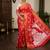 Red Color  Digital printing Durga Pooja Work Silk Saree