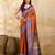 Orange Purple Jacquard Silk Woven Zari Work Rich Pallu Traditional Saree With Unstitch Blose Piece