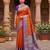 Orange Purple Jacquard Silk Woven Zari Work Rich Pallu Traditional Saree With Unstitch Blose Piece