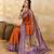 Orange Purple Jacquard Silk Woven Zari Work Rich Pallu Traditional Saree With Unstitch Blose Piece